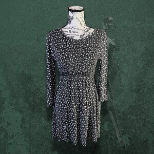 Alya Cottagecore Romantic Floral Smocked Fit & Flare Mini Dress, Size M